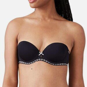 B. TEMPTED WOMENS BRA BLACK CONVERTIBLE PADDED PUSH UP 34C